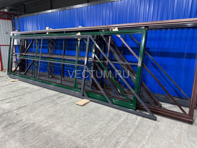 Откатные ворота из Трубы 60х40 + Покраска + Привод AN-Motors ARW + Рейка зубчатая